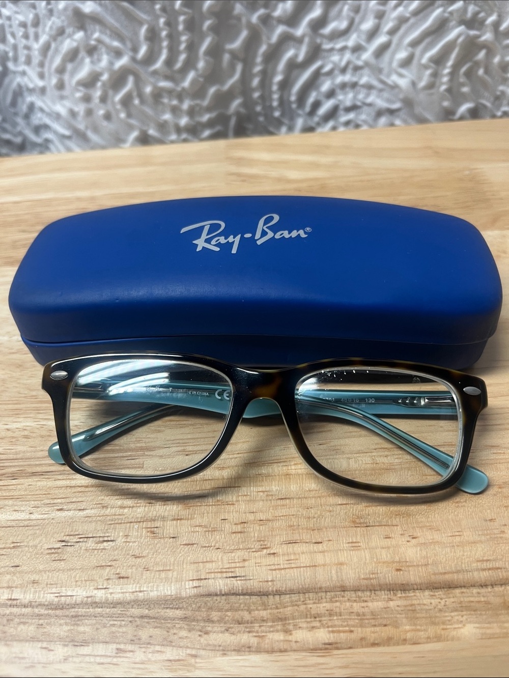 Ray-Ban Junior Eyeglasses Frame RB 1531 Tortoise Teal Blue with Hard Case